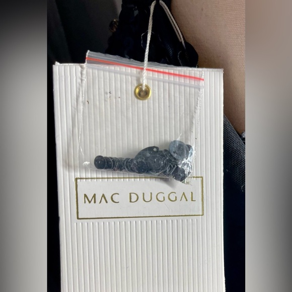 Mac Duggal 10977 | Black One Shoulder | Sheer Hand Beaded | Mini Dress | Size 12 - Picture 6 of 7